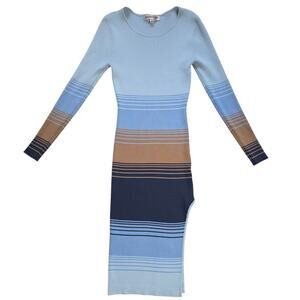 MADDEN GIRL Multi Color Rib Long Sleeve Dress